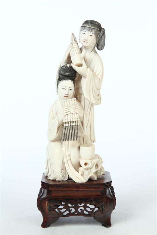 CARVED IVORY FIGURAL GROUP.  China