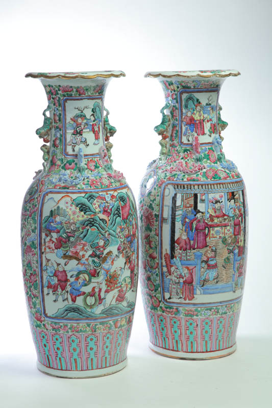  PAIR OF TEMPLE VASES China 123689