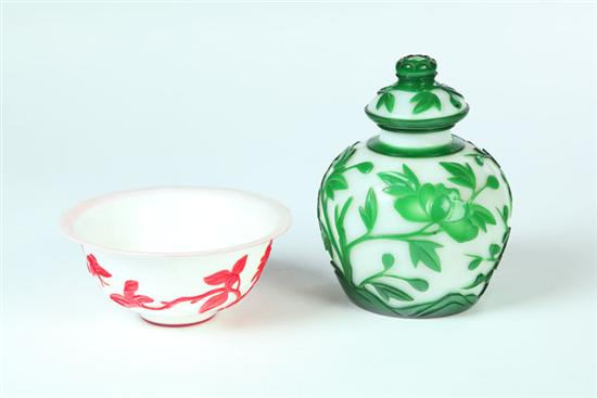 TWO PIECES OF PEKING GLASS.  Asian