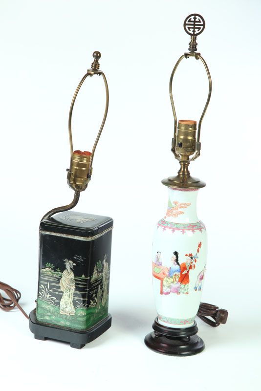 TWO TABLE LAMPS.  China  late 19th-early
