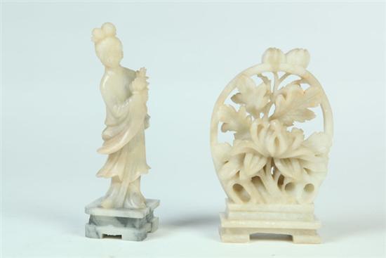 TWO STONE CARVINGS.  Chinese  20th century