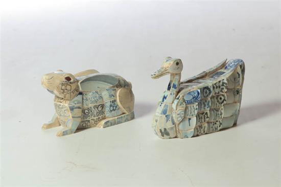 TWO CERAMIC ANIMALS.  Asian  late