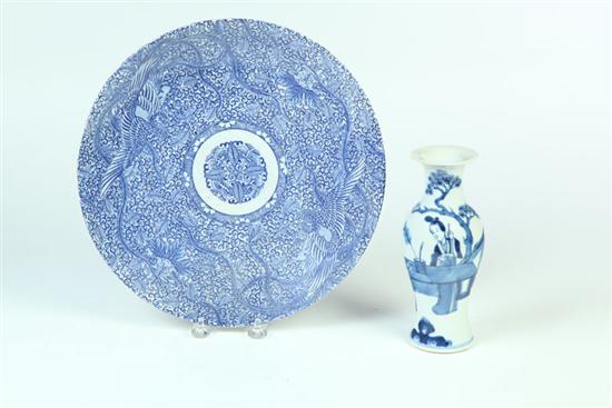 VASE AND PLATE.  Asian  late 19th-early