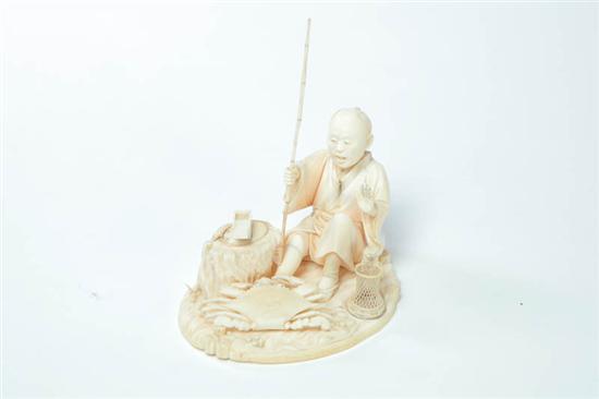 IVORY CARVING OF A FISHERMAN  1236d5