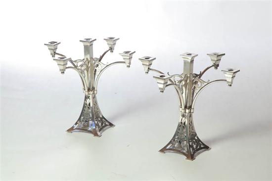 PAIR OF ART NOUVEAU CANDELABRA.