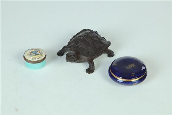 THREE SMALL BOXES.  Round Sevres