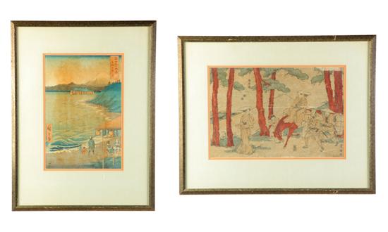 TWO WOODBLOCK PRINTS Japan 19th 1236f8