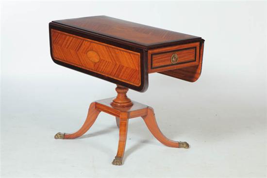 MARQUETRY PEMBROKE TABLE.  English