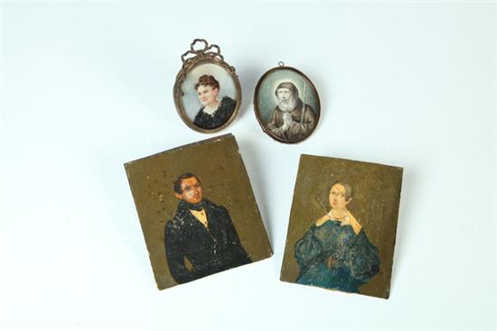 FOUR MINIATURE PORTRAITS 19TH 12376c