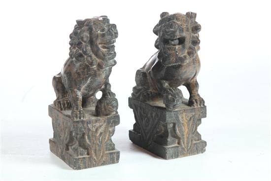 PAIR OF STONE FOO LIONS China 123788
