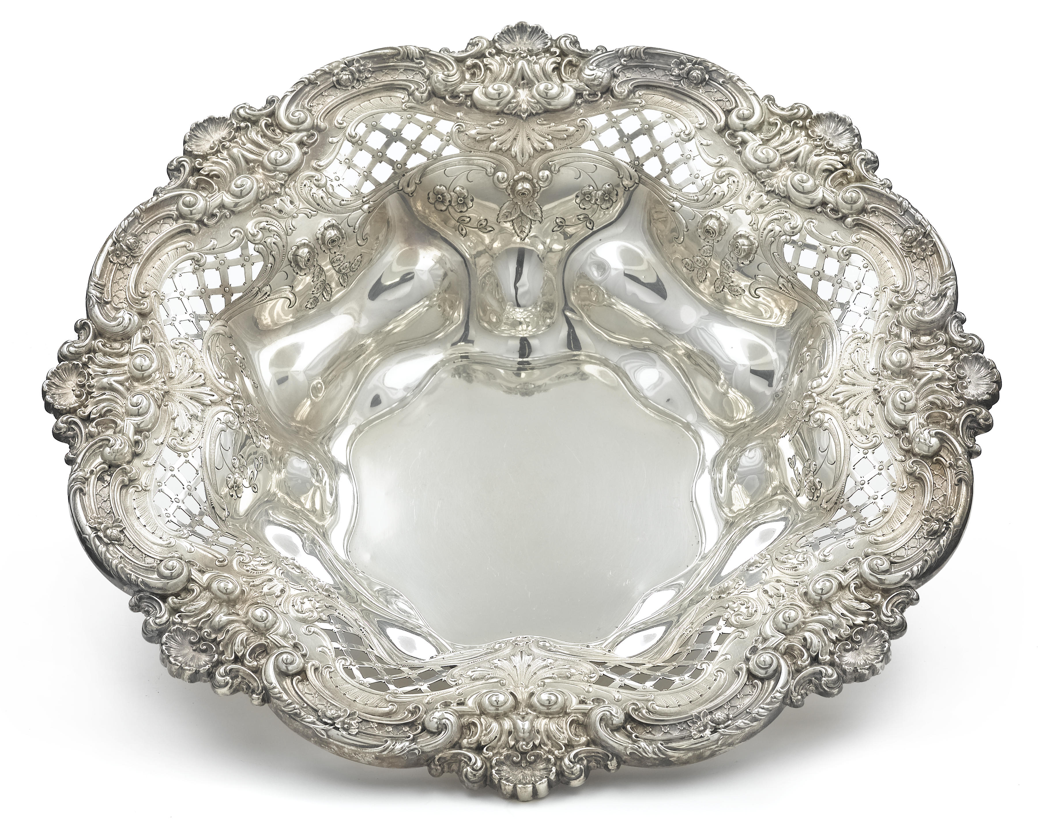 A sterling centerpiece bowl with