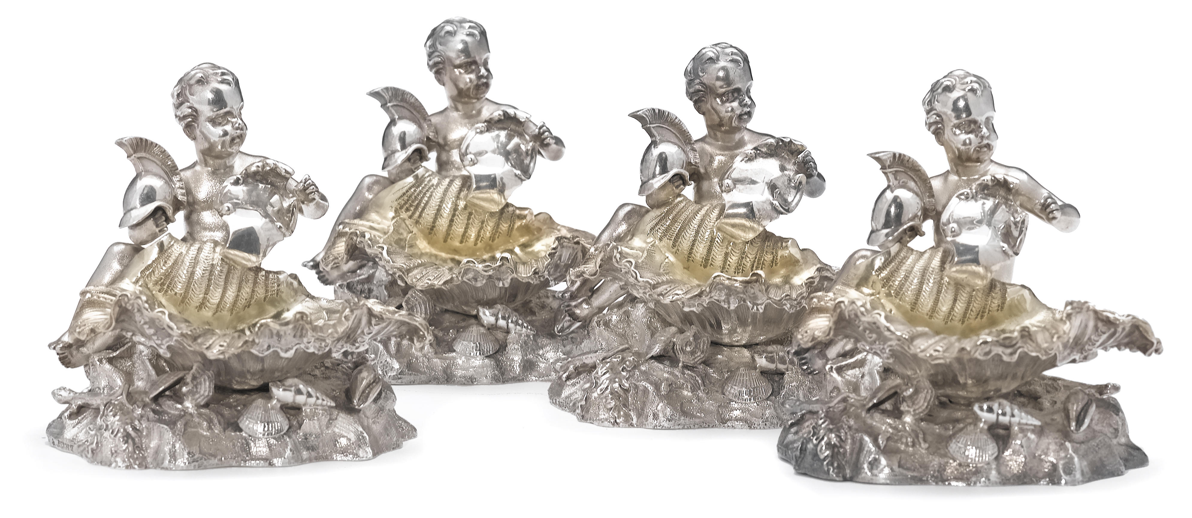 A Victorian silver set of four