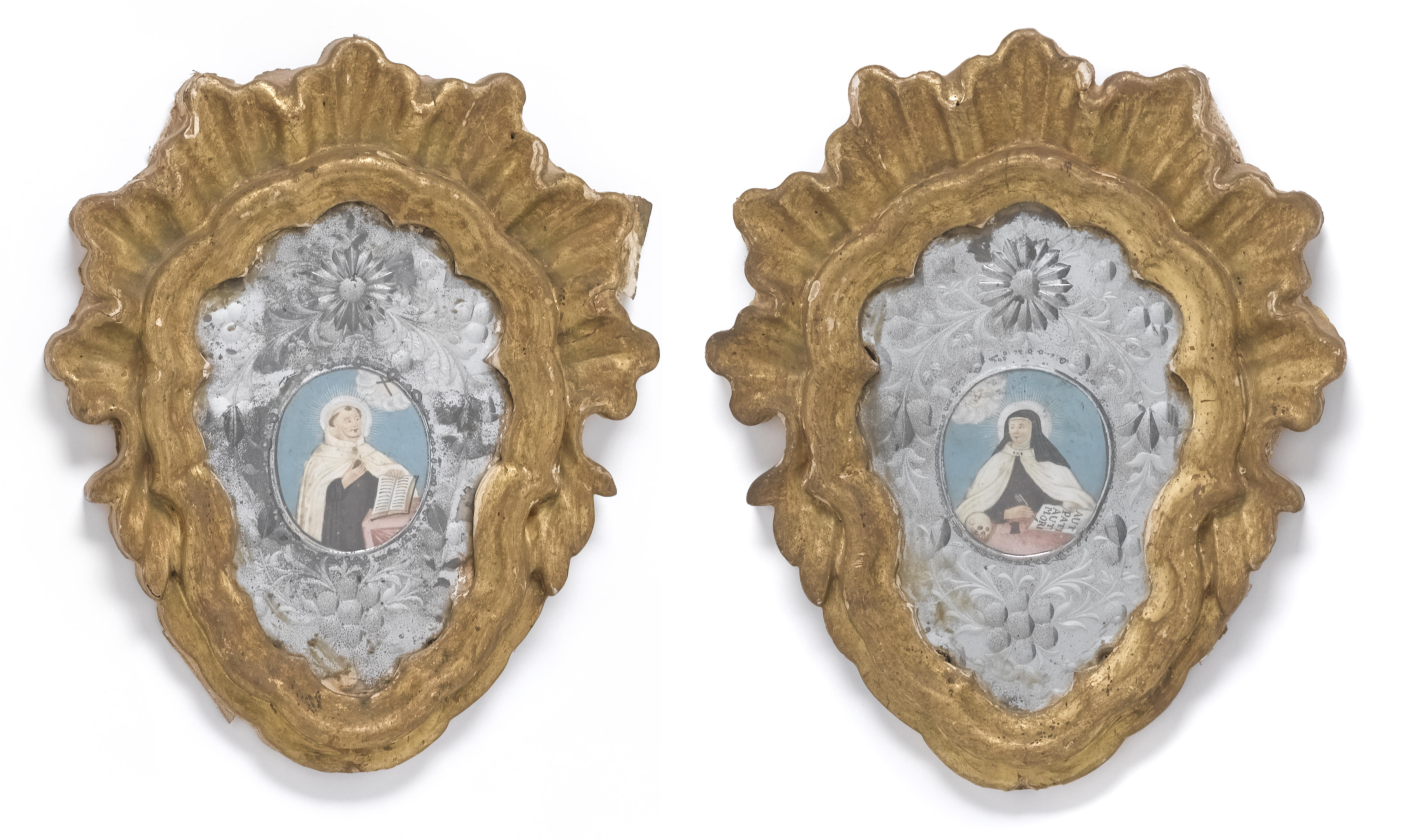 A pair of Spanish oval portrait
