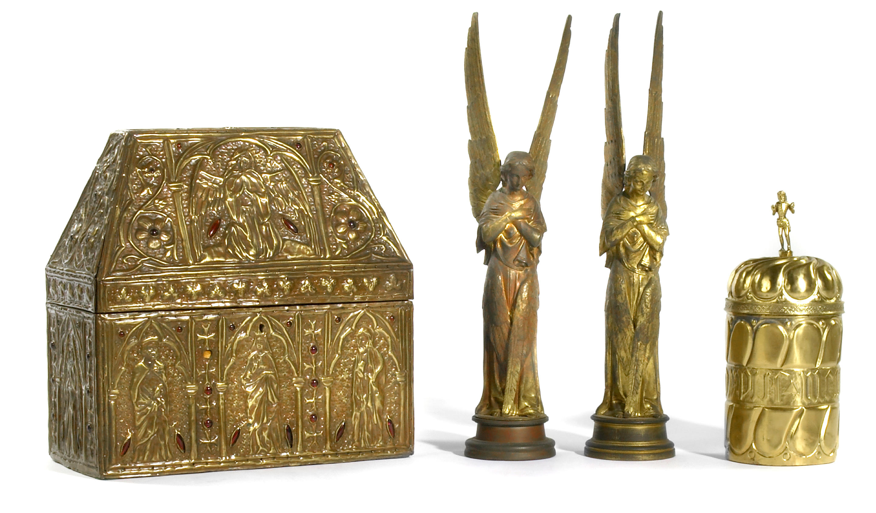 A pair of French gilt bronze models