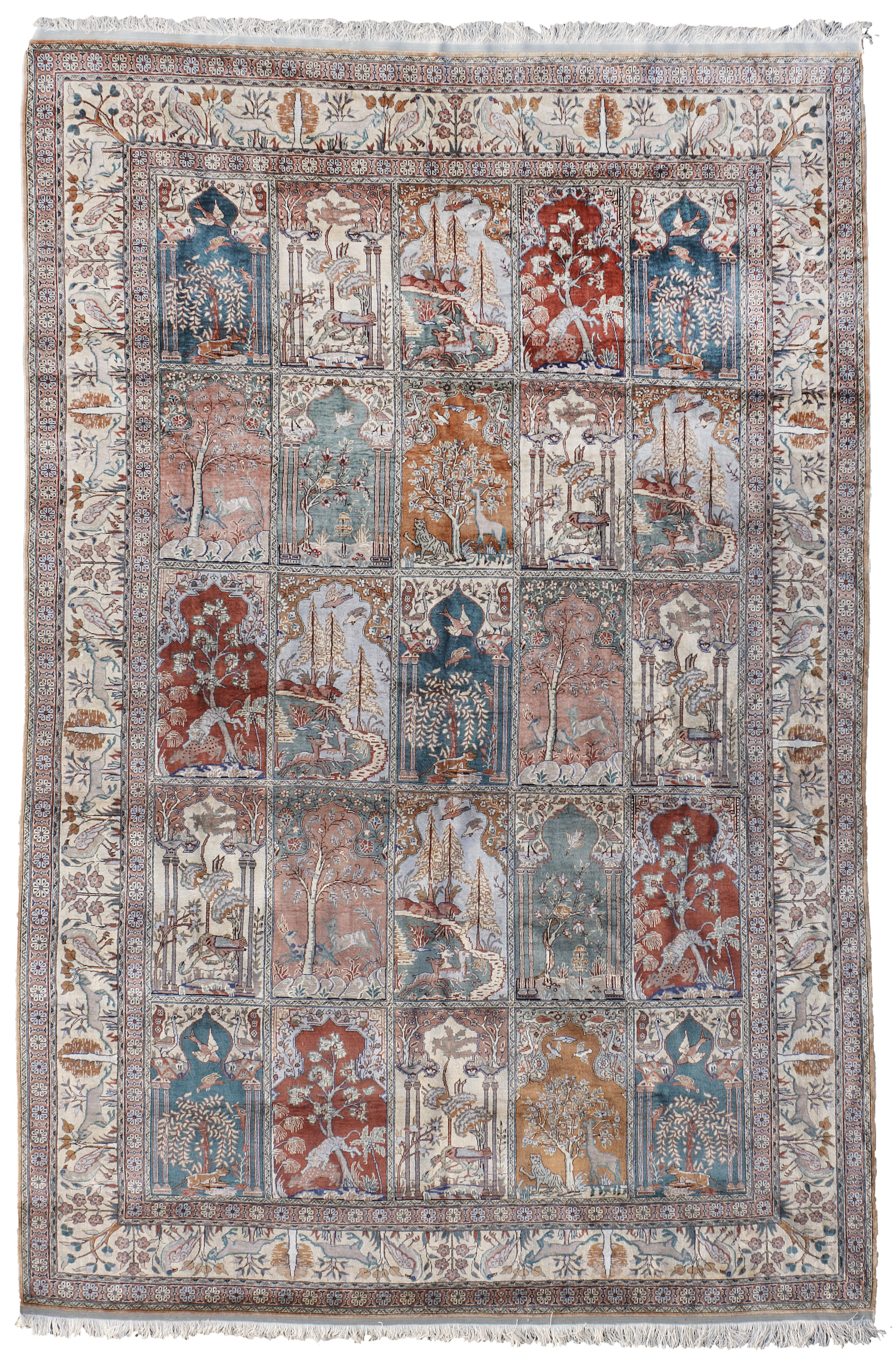 A Turkish silk rug size approximately