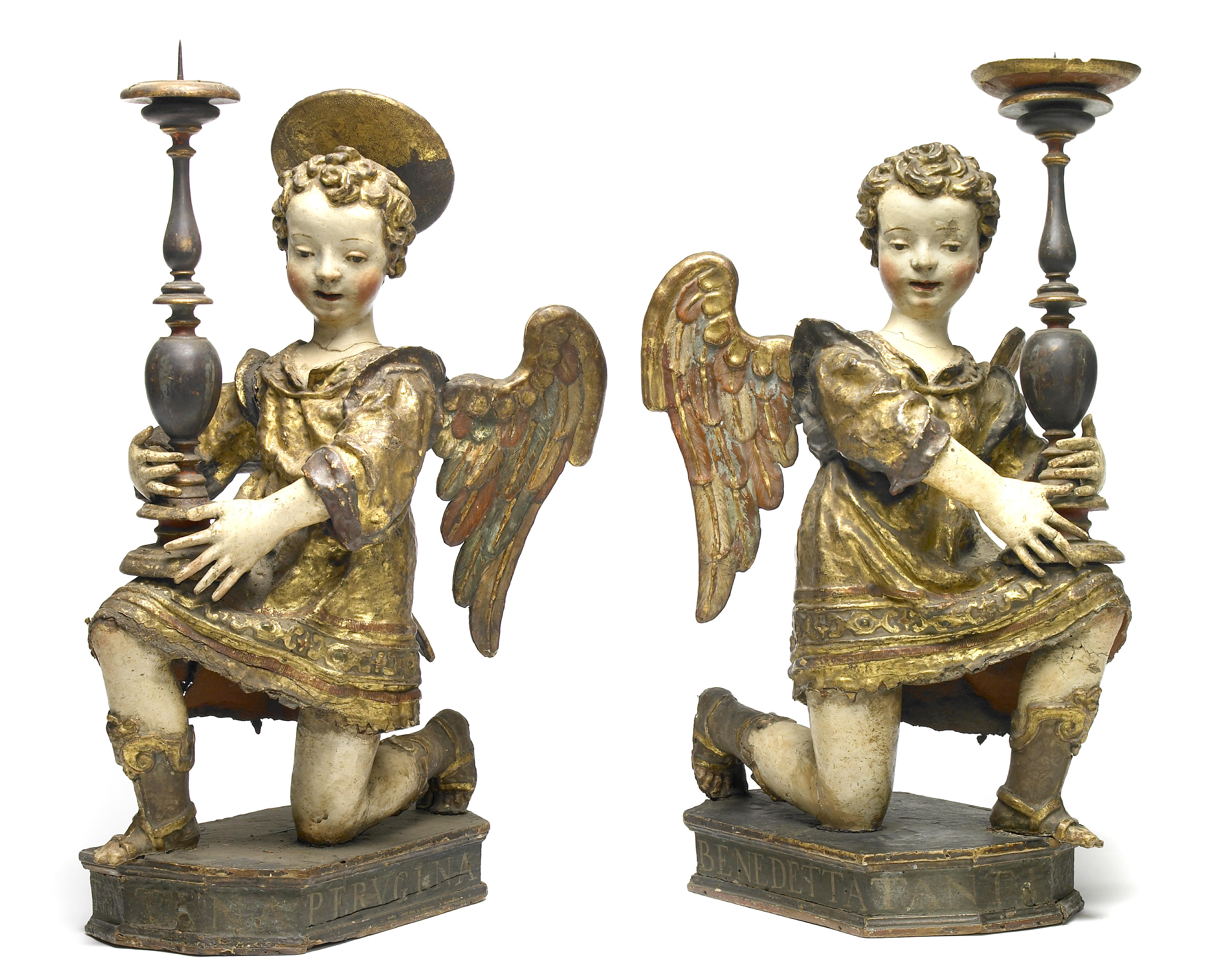 A pair of Italian carved wood and 12919c