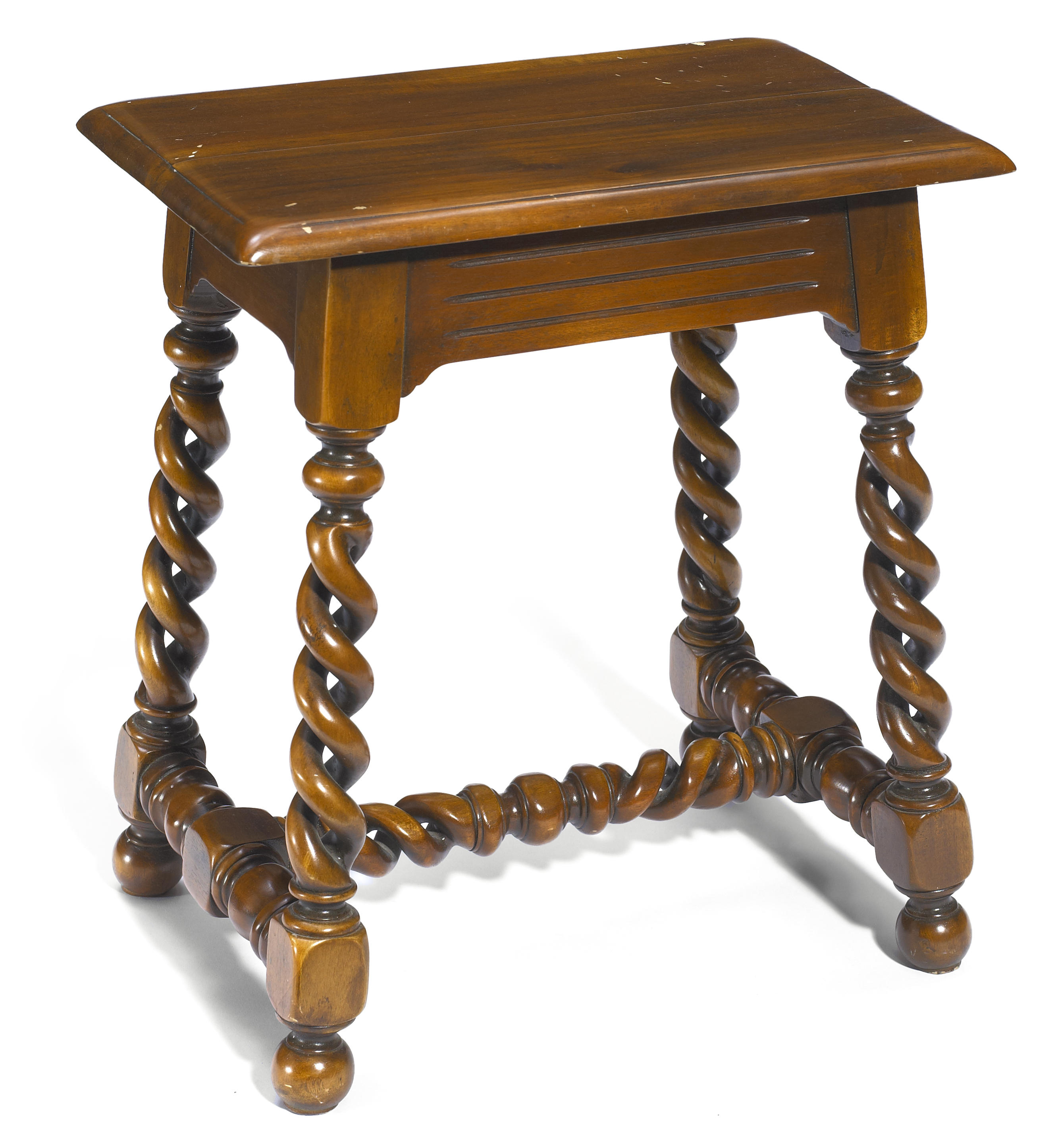 A Baroque style mahogany stool