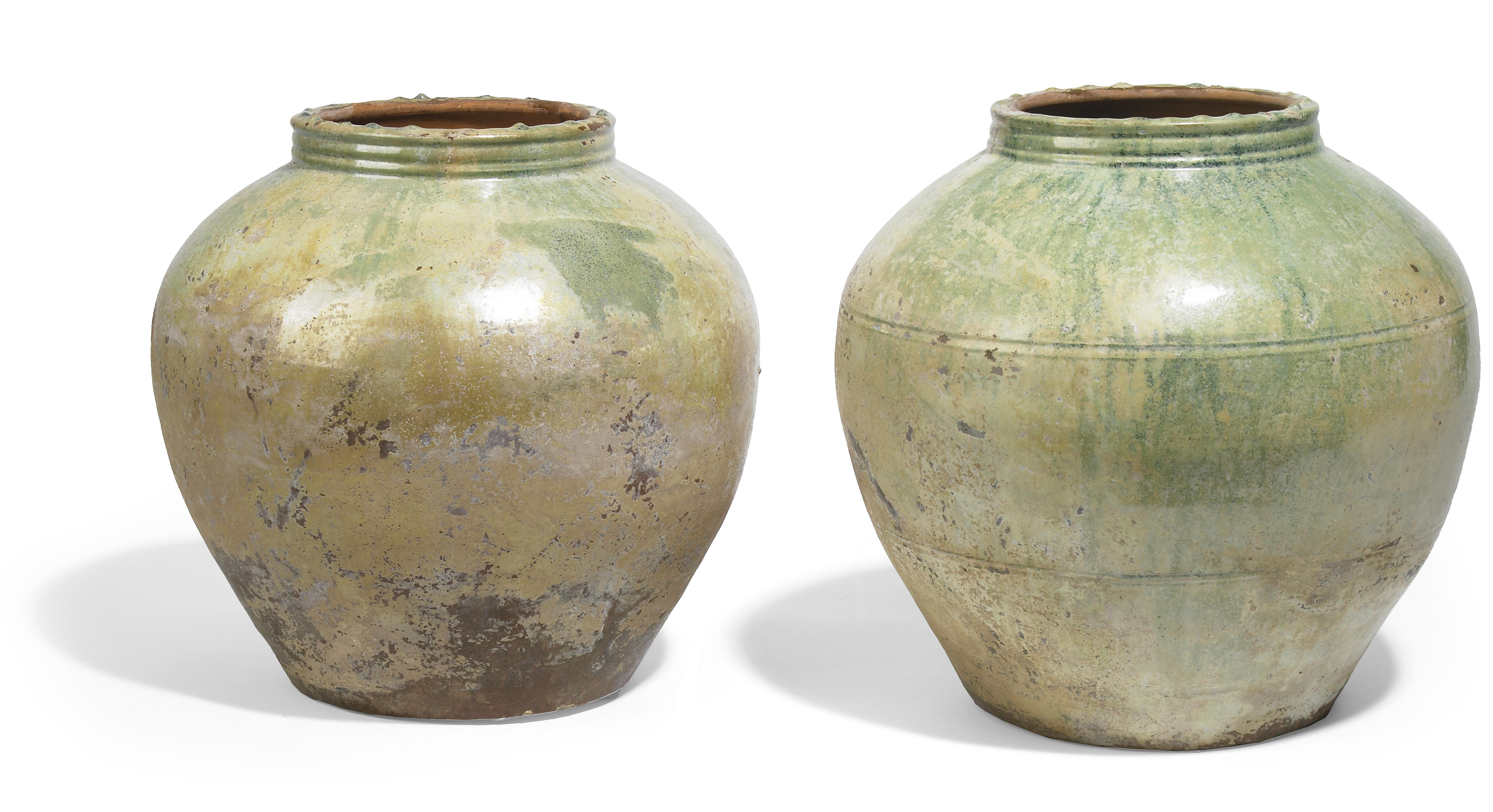 A pair of Chinese glazed terracotta 12ad5d