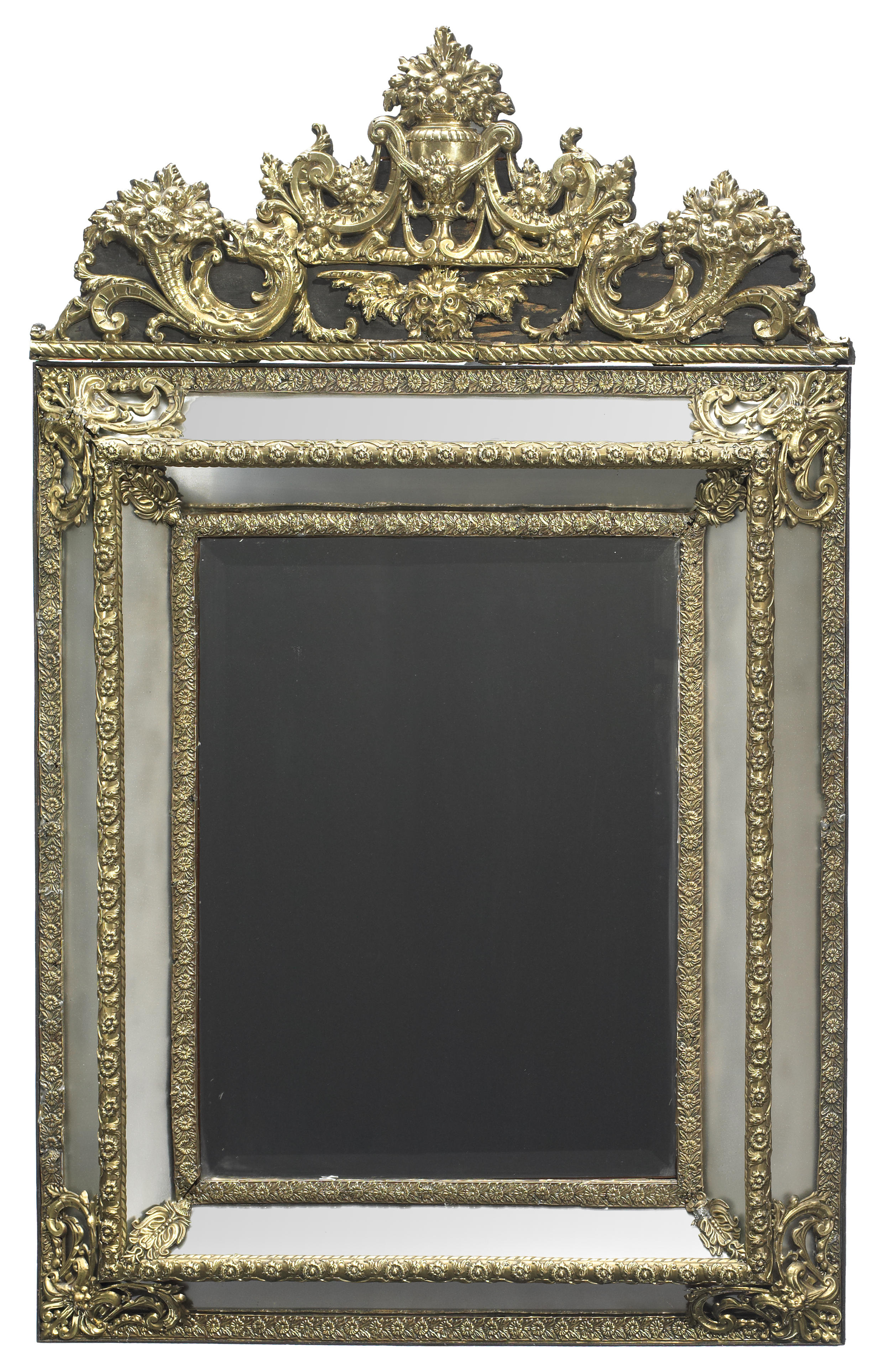 A Flemish Baroque style brass mounted