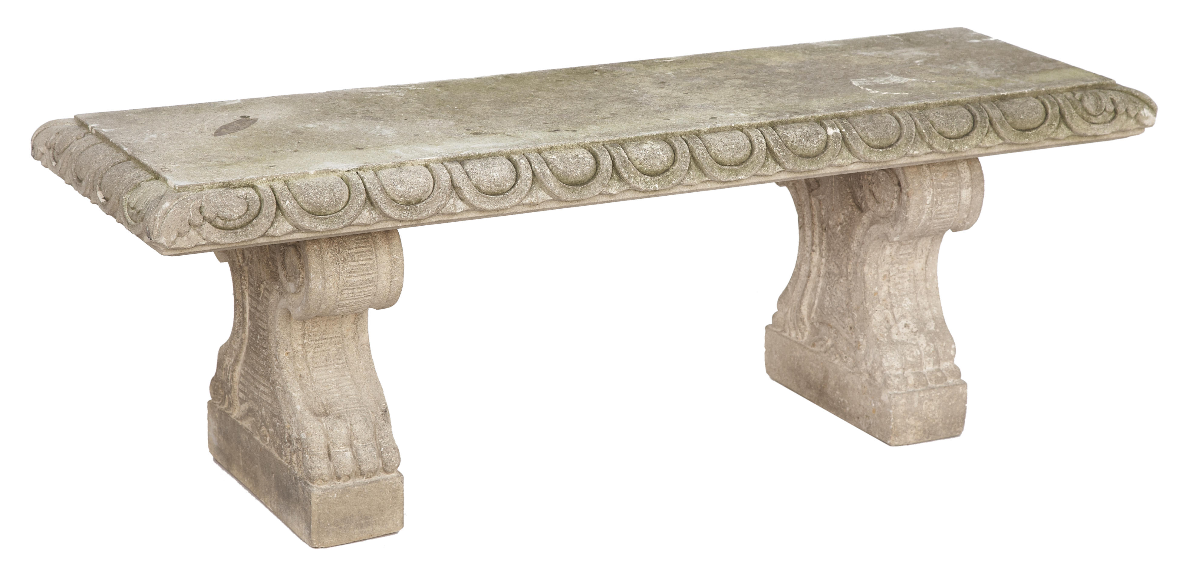 A Baroque style cast stone bench 12adaa