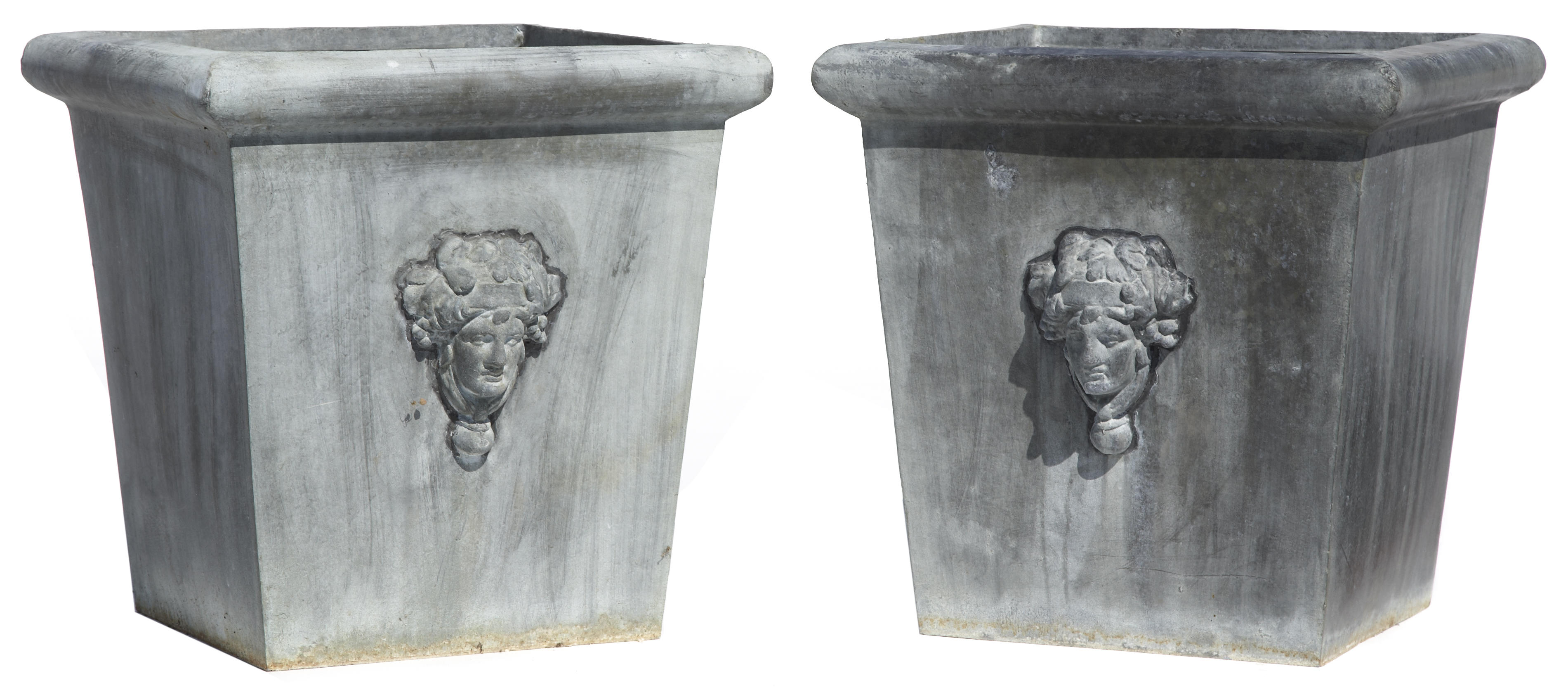 A set of five zinc jardinires with