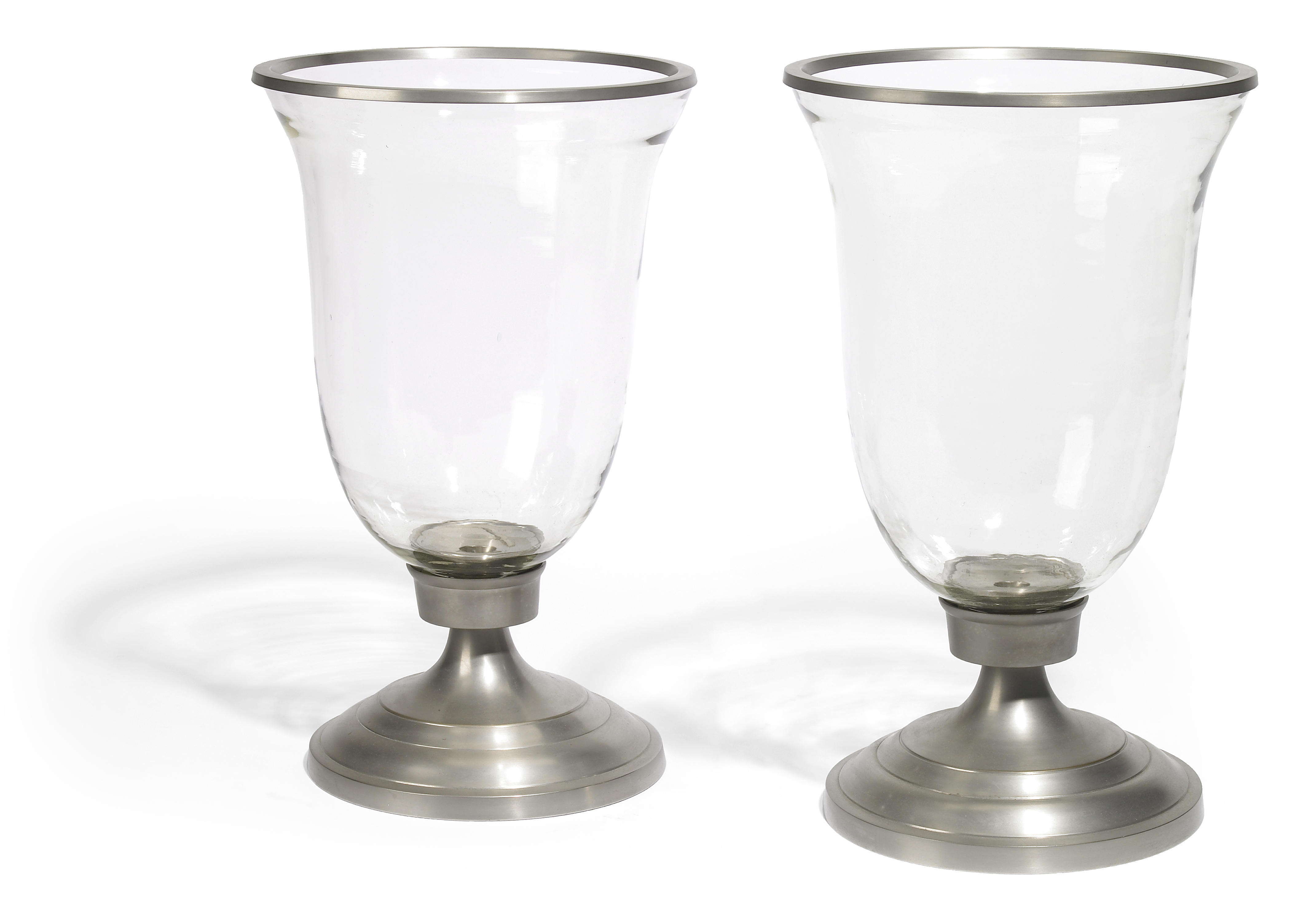 A pair of silvered metal and glass 12adcb