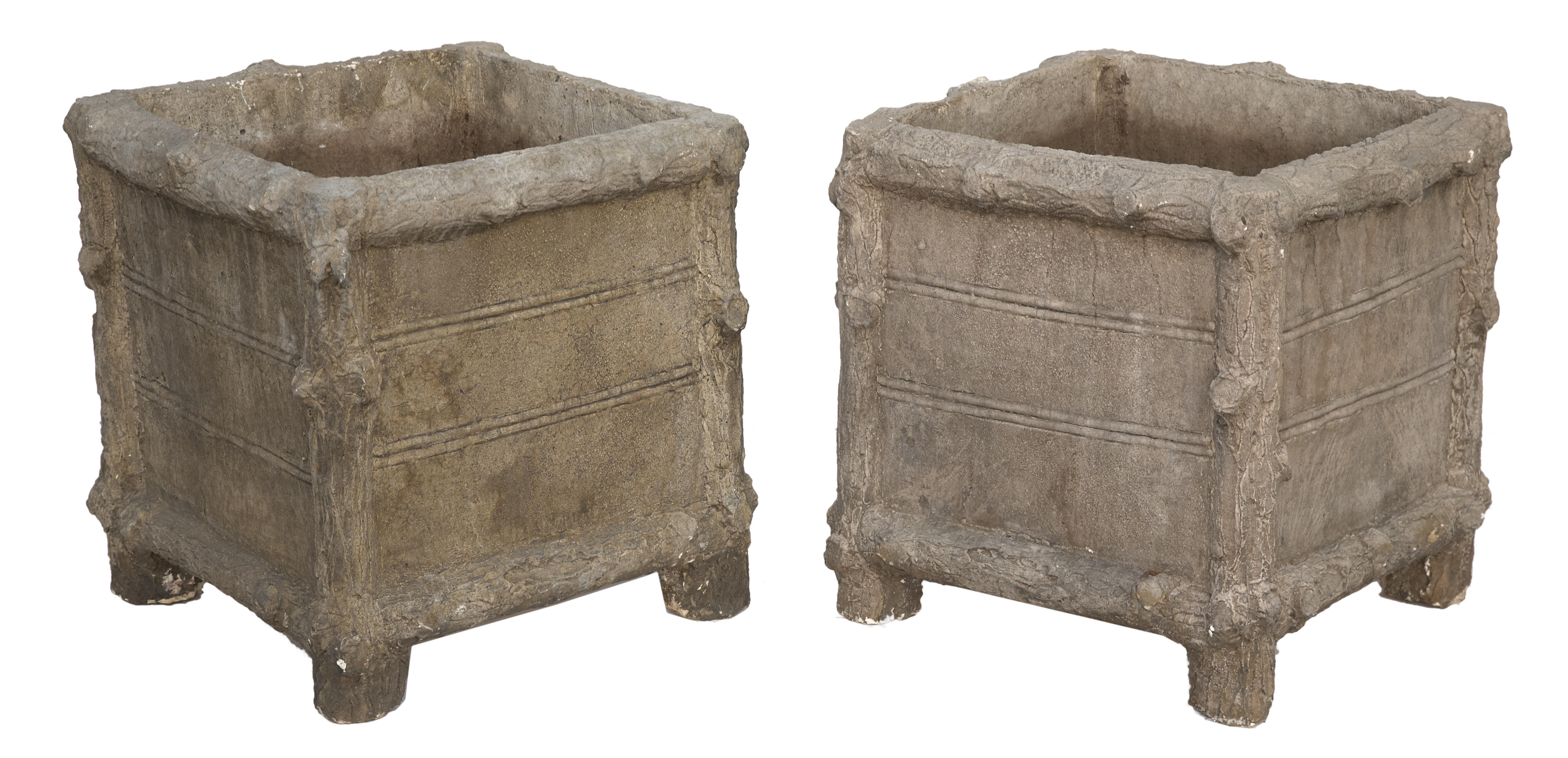 A pair of cast stone square form 12adf4