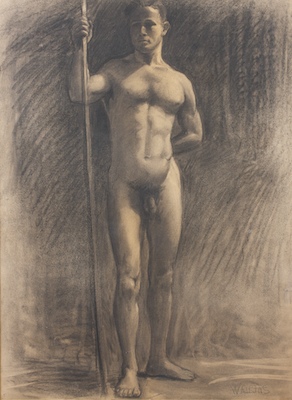 A Studio Life Drawing Signed "Watkins"