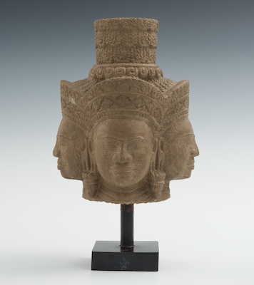 A Khmer Carving of Hindu God Bharma