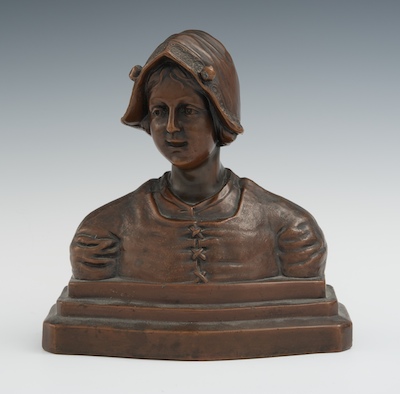 Small Spelter Bust with Bronze 132325