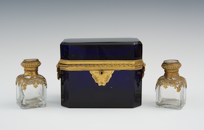 A French Cobalt Blue Glass Box 132366