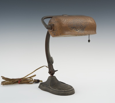 A Signed Handel Desk Lamp Metal