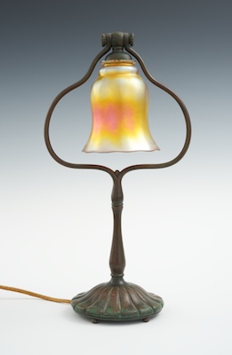 A Tiffany Studios Bell Harp Desk Lamp