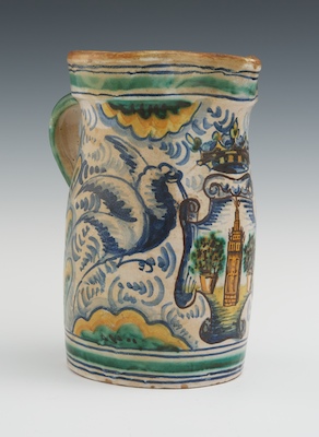 A Spanish Majolica Pitcher Cylinder 1323a8