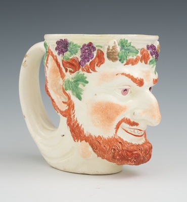 A Prattware Bacchus Mug Early glazed