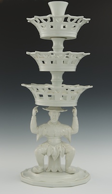 A Tall Blanc de Chine Porcelain Centerpiece