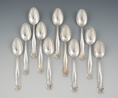 Twelve Sterling Silver Demitasse Spoons