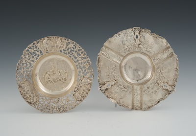 Two Silver Dishes Dish with wide 132420