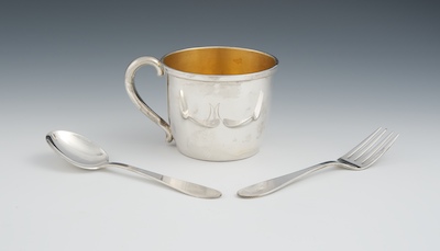 A Sterling Silver Baby Cup Spoon and