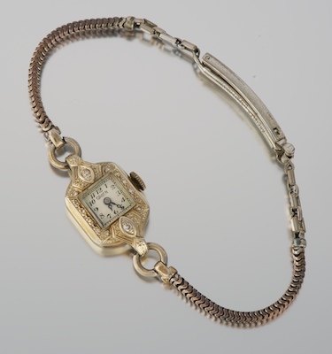 An Art Deco Laides' Gold and Diamond
