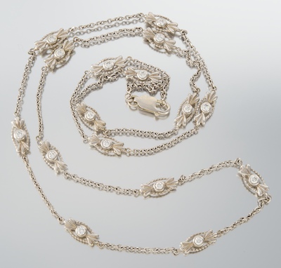 A Ladies' Diamond Chain 14k white