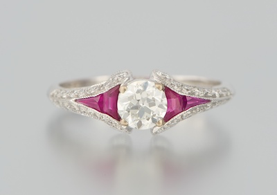 An Art Deco Style Diamond and Ruby