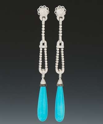 A Pair of Extra Long Turquoise 132471