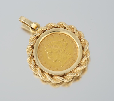 A 2 1/2 Dollar 1904 Gold Coin Pendant