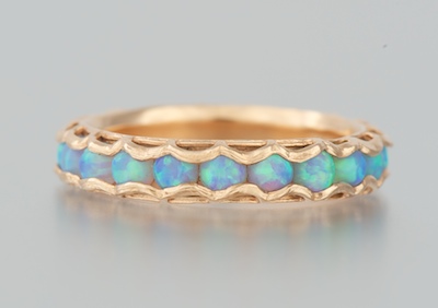 A Ladies Opal Eternity Band 14k 13249a