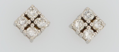 A Pair of Ladies Diamond Earrings 1324a0
