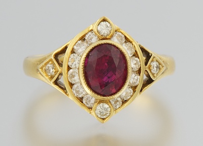 A Ladies Ruby and Diamond Ring 1324aa