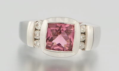 A Ladies Pink Tourmaline and Diamond 1324ba