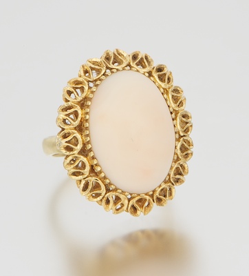 A Ladies Angel Skin Coral Ring 1324bf