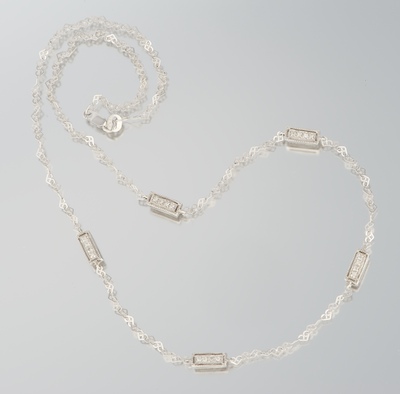 A Ladies' Diamond Chain 14k white